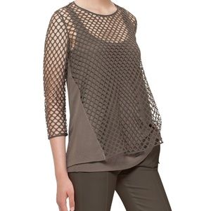 Akris Punto Women’s Sleeveless Double Layer Netted Swing Top Size 14
